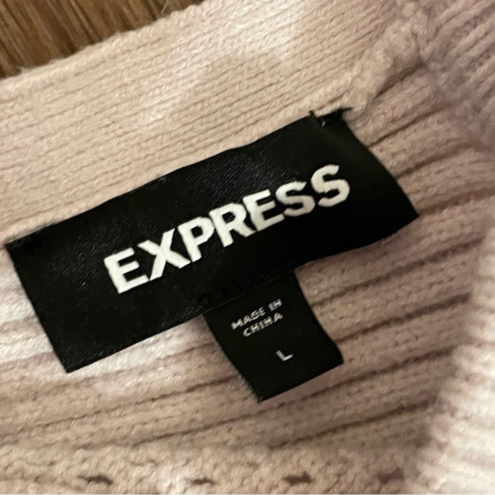 Express Asymmetrical Open Stitch Cutout Back Sleeveless Sweater Orchid Hush L - Picture 7 of 10